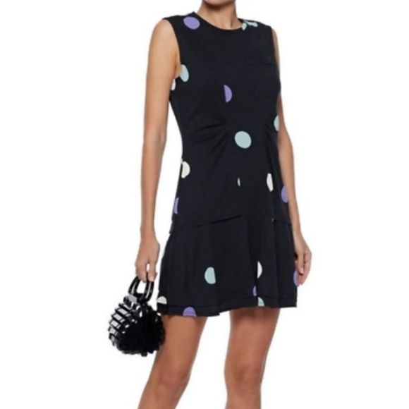 10 Crosby Derek Lam Dresses & Skirts - 10 Crosby Derek Lam Black Mini Dress with Pastel Polka Dots